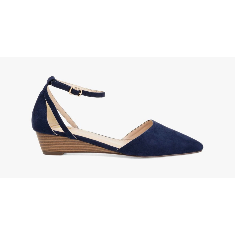 NEW Journee ARKIE D'ORSAY WEDGE HEELS FAUX SUEDE 6.5 $70 - Picture 2 of 7